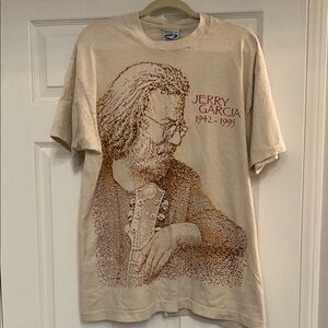 Vintage Liquid Blue XL 100%Cotton Jerry Garcia Tribute Tshirt